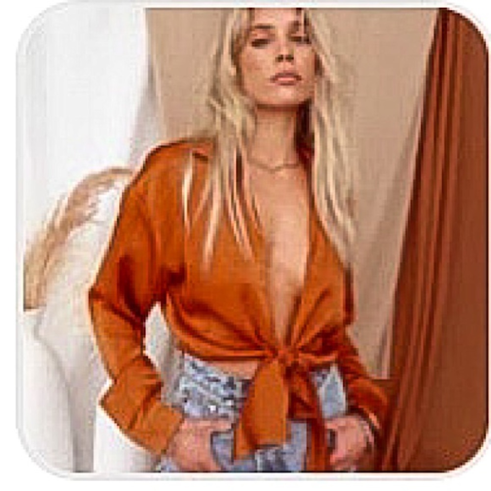 Ibiza nights satin rust top
